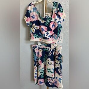 NWT! Trixxi Floral Crop Top and Skirt Set size 7